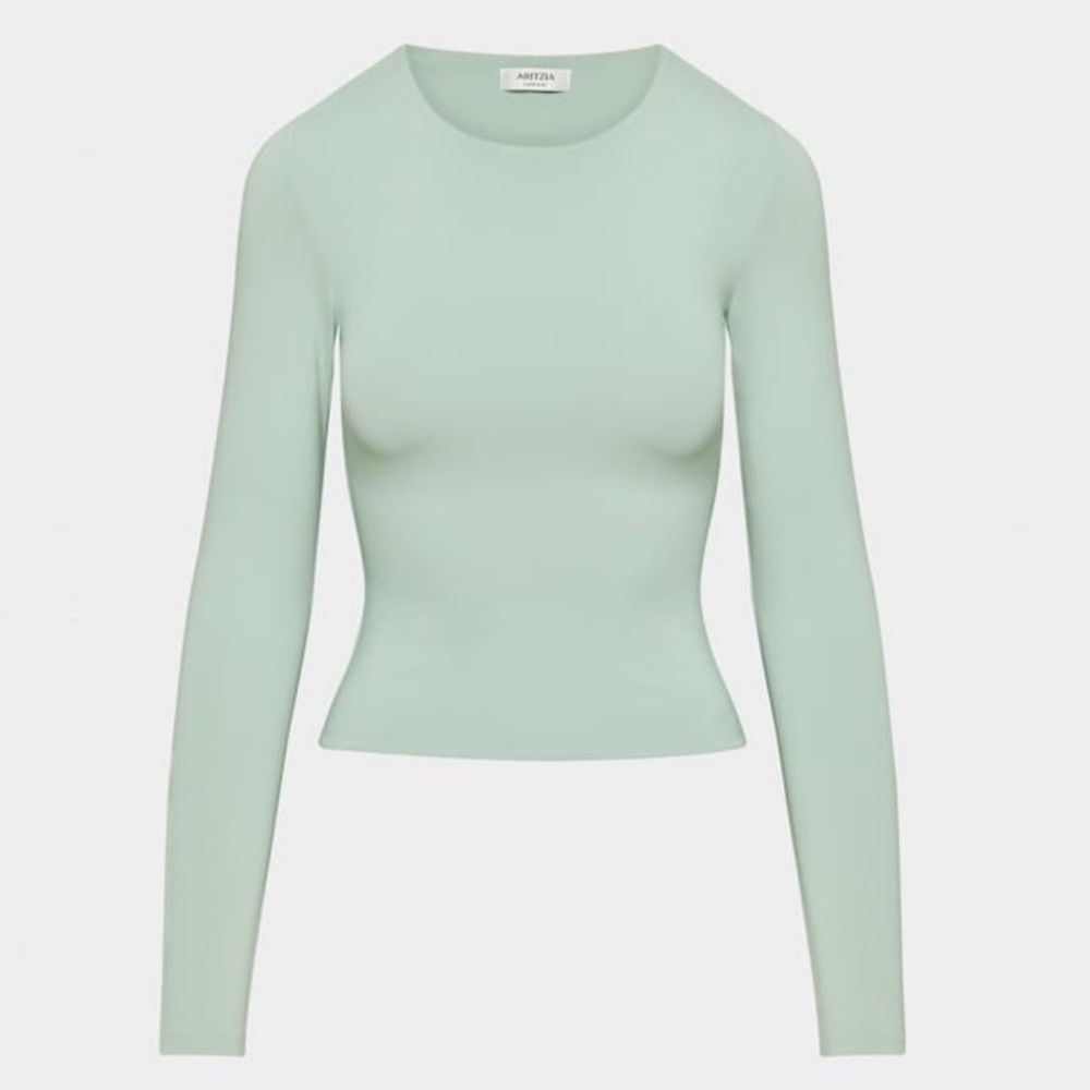Aritzia Original Contour Crew Longsleeve in Terrace Sage